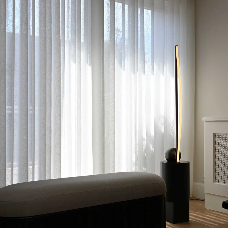 Bow Lamp - Lampadaire LED minimaliste en acier bronze, 100 cm