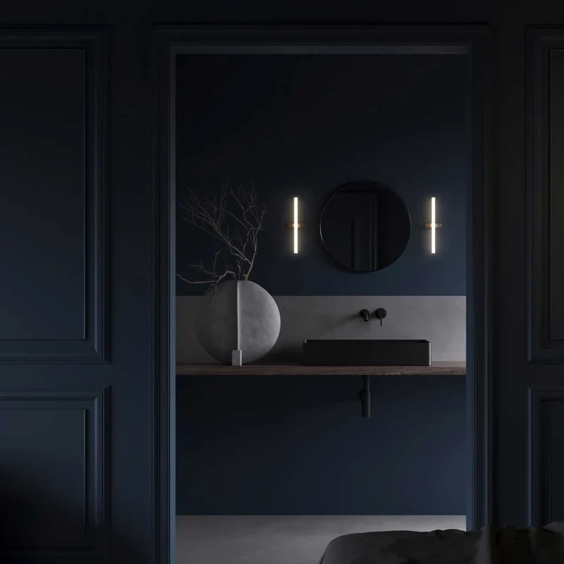 Stick Wall - Applique murale LED contemporaine en acier bronze