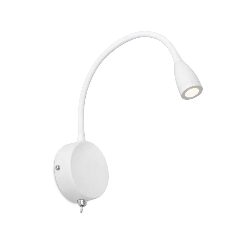 Loke - Applique murale LED avec liseuse en acier, style industriel