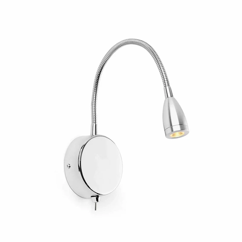 Loke - Applique murale LED avec liseuse en acier, style industriel