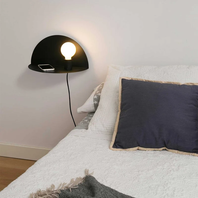 Nit - Applique murale avec tablette en acier, style contemporain