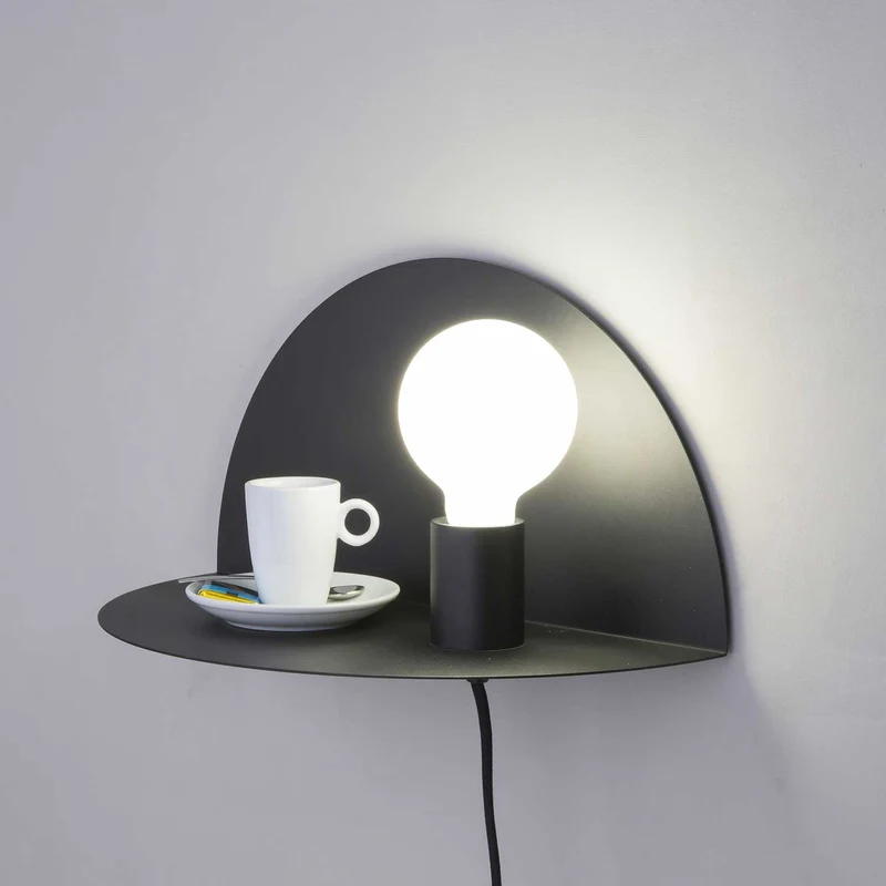 Nit - Applique murale avec tablette en acier, style contemporain