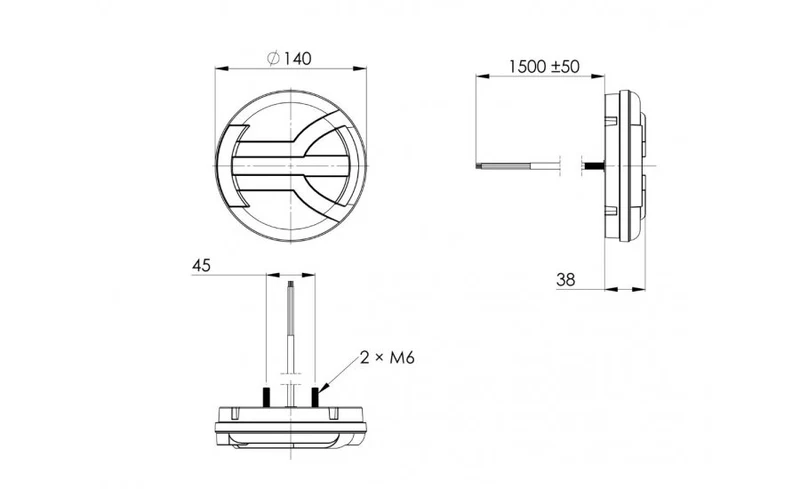 Lampada da rimorchio a LED con indicatore dinamico - 5 funzioni