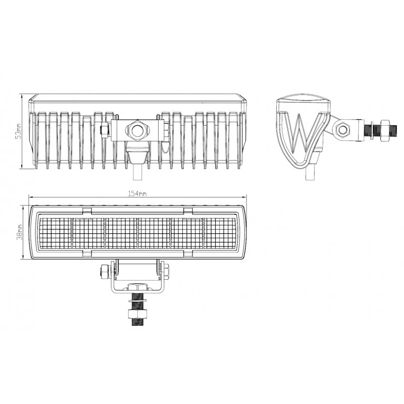 Faro da lavoro a LED da 18 W con fascio luminoso combinato spot/flood.