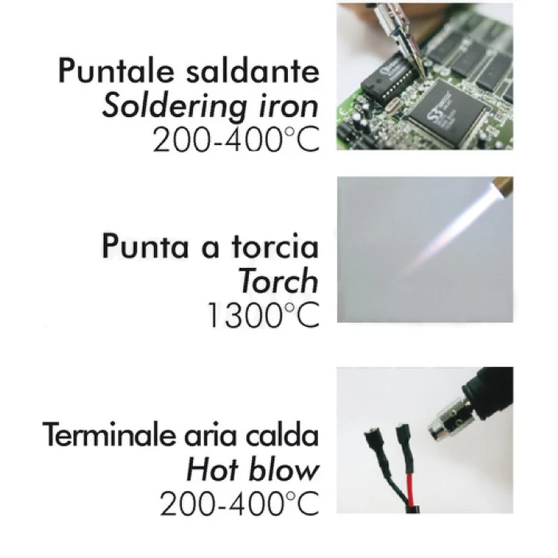 JOIN Saldatore a gas butano, saldatore a torcia con accensione piezoelettrica, temperatura saldante 450 gradi, senza alimentazione elettrica