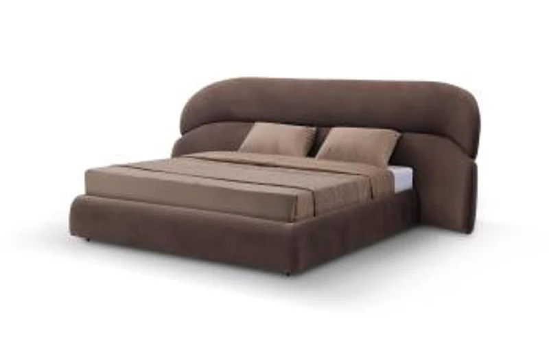 Casa Padrino Luxus Bett Schwarz 237 x 302 x H. 112 cm - Bett mit Stoffbezug - Moderne Schlafzimmer Möbel - Luxus Qualität