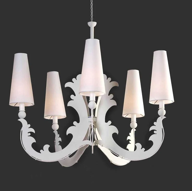 Casa Padrino Luxus Kronleuchter Weiß Ø 115 x H. 110 cm - Handgefertigter Kronleuchter aus Schmiedeeisen - Luxus Kollektion - Edel & Prunkvoll
