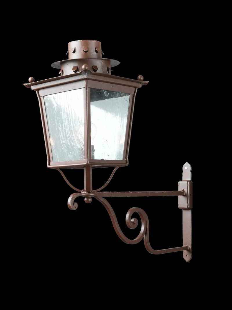 Casa Padrino Luxus Außen Laterne Rostbraun B. 31.5 x H. 77 cm - Handgefertigte Laterne aus Schmiedeeisen - Luxus Kollektion - Edel & Prunkvoll