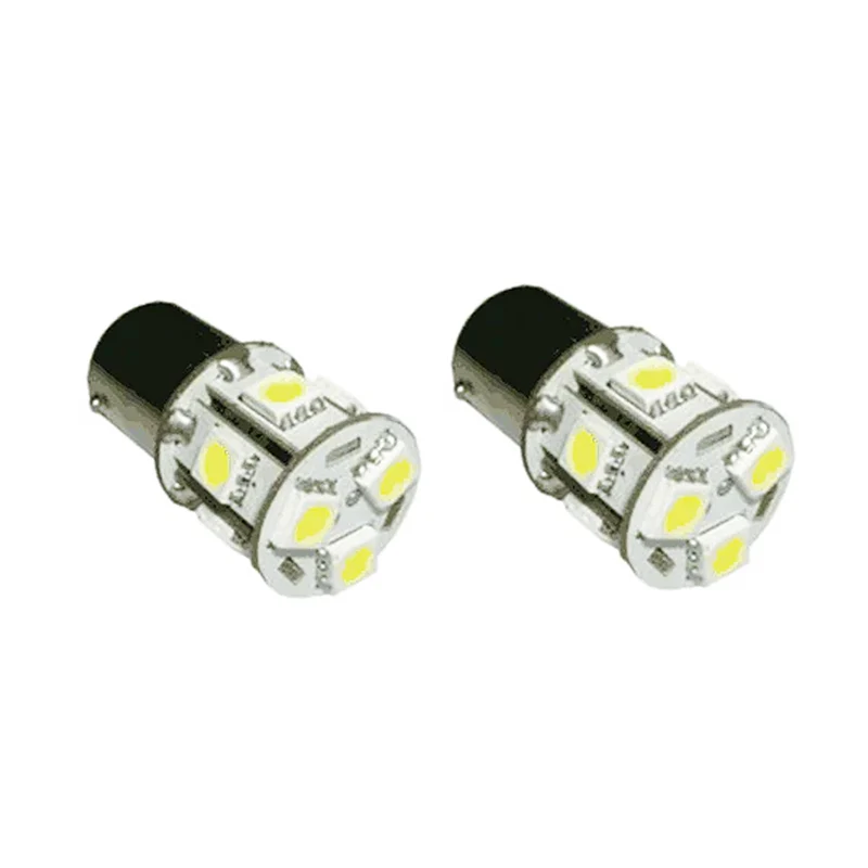 Lampadine per indicatori di direzione a LED bianche da 12 V, BA15S / Sostituisce 382 / Confezione da 2