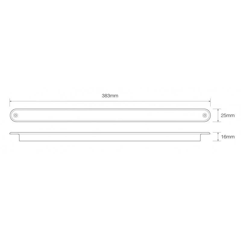 Lampada a striscia LED posteriore combinata compatta - Nero 12V 380mm / Lampade automatiche a LED
