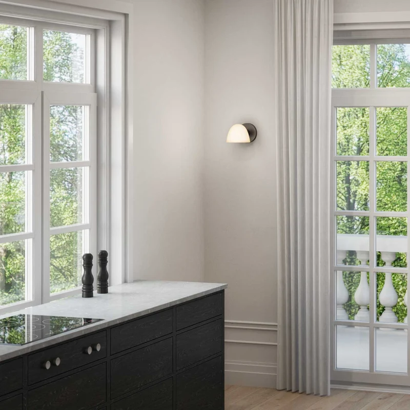 Fuse - Applique murale en albâtre et laiton vieilli, style contemporain