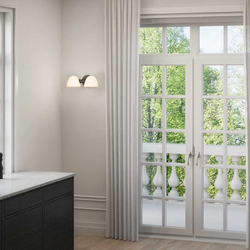 Fuse - Applique murale en albâtre et laiton vieilli, style contemporain