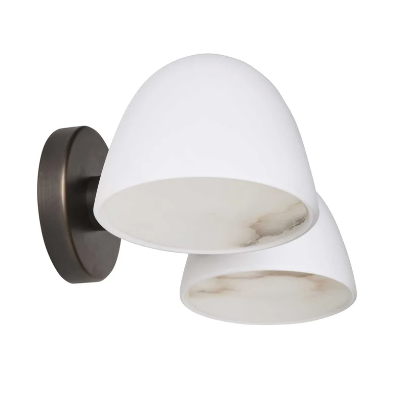 Fuse - Applique murale en albâtre et laiton vieilli, style contemporain