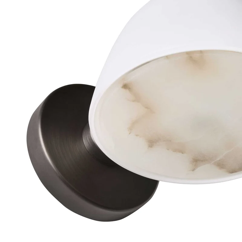 Fuse - Applique murale en albâtre et laiton vieilli, style contemporain