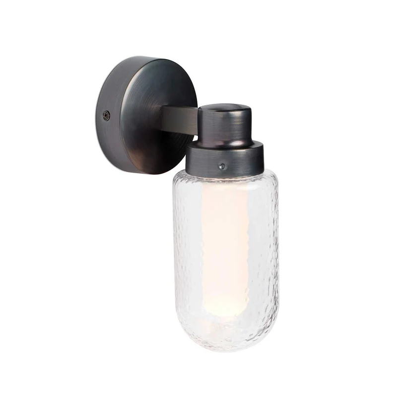 Brume - Applique murale LED en acier et verre, style vintage