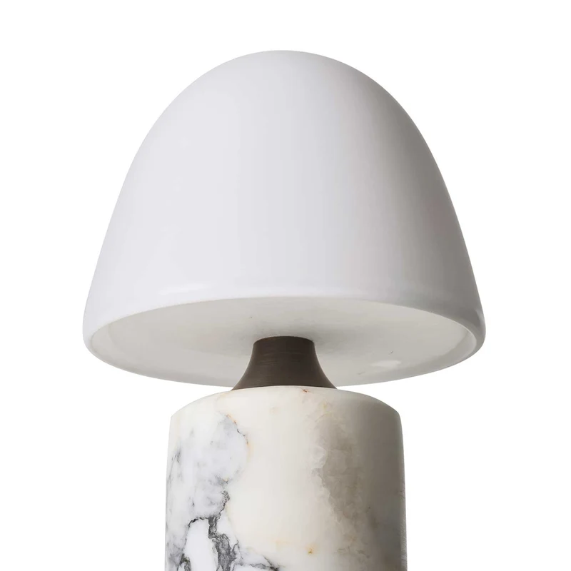 Fuse - Lampe à poser en albâtre et laiton vieilli, style contemporain