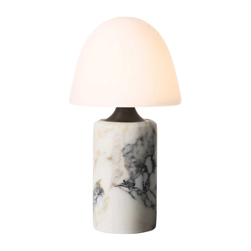 Fuse - Lampe à poser en albâtre et laiton vieilli, style contemporain