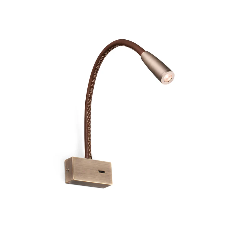 Lead - Applique murale LED avec liseuse en acier, style vintage
