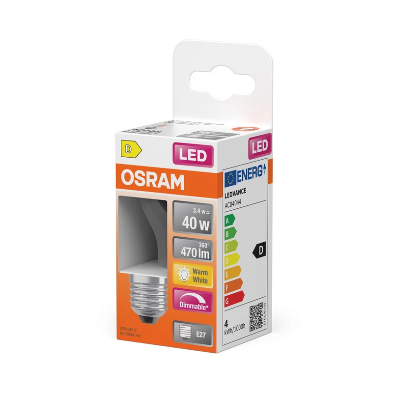 Retrofit LED CLASSIC P DIM 3.4W 827 Trasparente E27