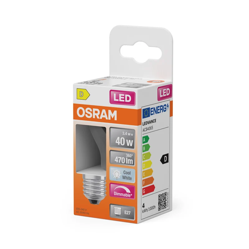 Retrofit LED CLASSIC P DIM 3.4W 840 Trasparente E27