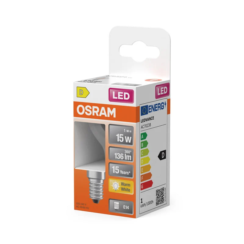 LED Retrofit CLASSIC P 1W 827 Trasparente E14