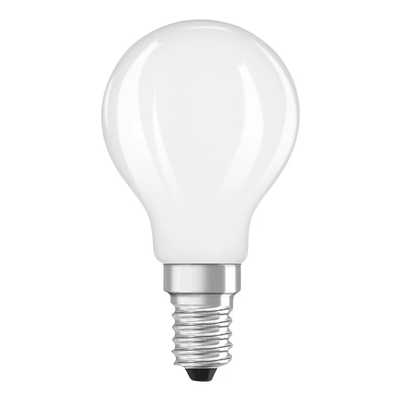 Lampadine LED OSRAM, forma classica miniball, sostituzione 25 Watt, E14, forma P, 2700 Kelvin, bianco caldo, vetro trasparente, confezione da 2 pezzi