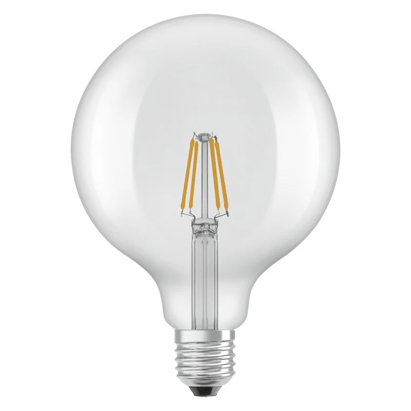 OSRAM lampadine LED, forma classica a globo, sostituzione 40 watt, E27, G125, 2700 kelvin, bianco caldo, vetro trasparente, confezione singola