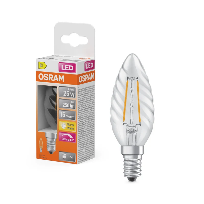 OSRAM LED Superstar Classic Lampada, Candela Mini, 2.8W, 250lm, Bianco Caldo, E14