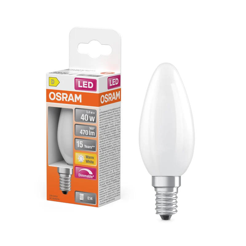Retrofit LED CLASSIC B DIM 3.4W 827 Opalino E14