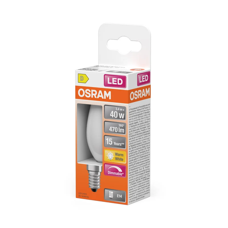 Retrofit LED CLASSIC B DIM 3.4W 827 Opalino E14