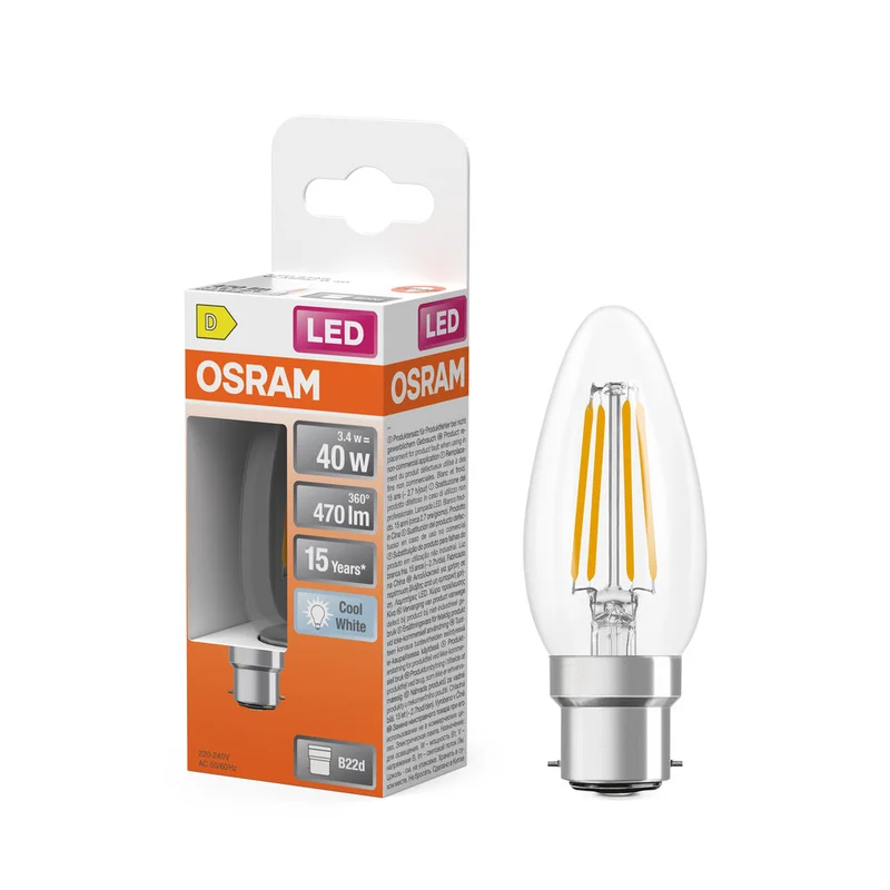 Retrofit LED CLASSIC B 3.4W 840 Trasparente B22d