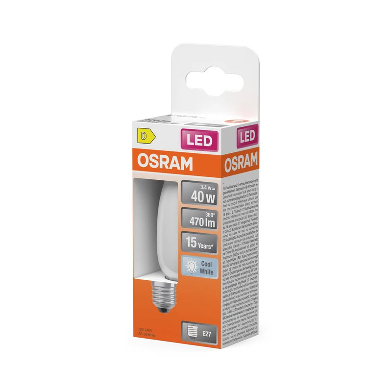 OSRAM LED STAR RETROFIT opaco CLB non dimmerabile 4W E27 470LM, E27