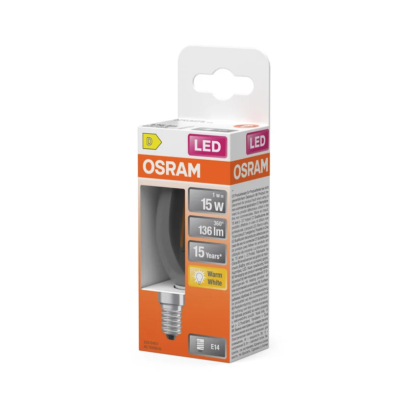 LED Retrofit CLASSIC B 1W 827 Chiaro E14