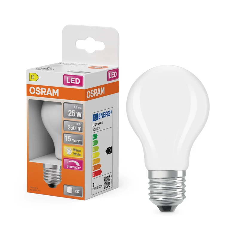 LED Retrofit CLASSIC A DIM 1.8W 827 Opalino E27