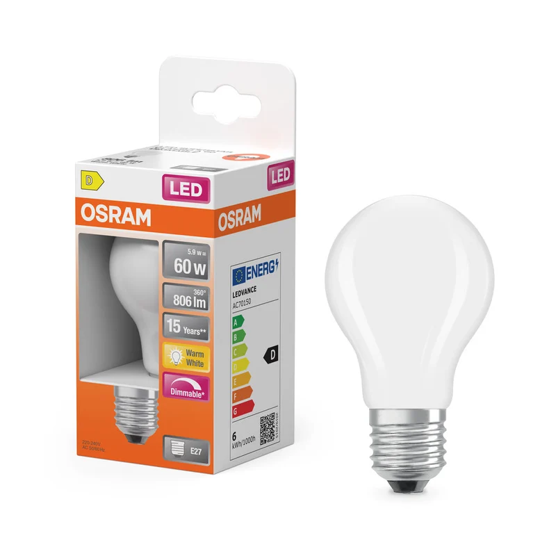 LED Retrofit CLASSIC A DIM 5.9W 827 Opalino E27