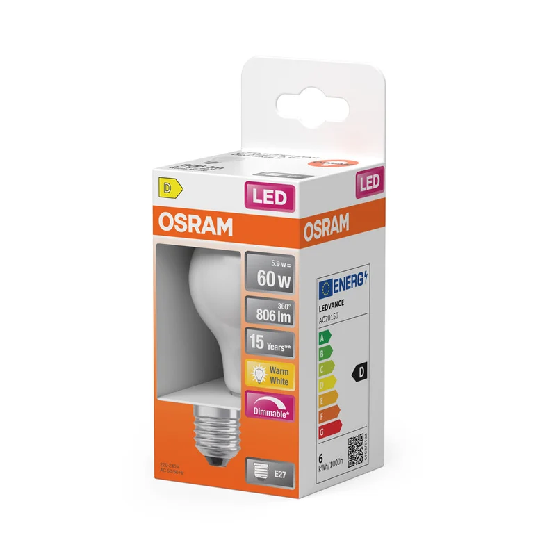 LED Retrofit CLASSIC A DIM 5.9W 827 Opalino E27