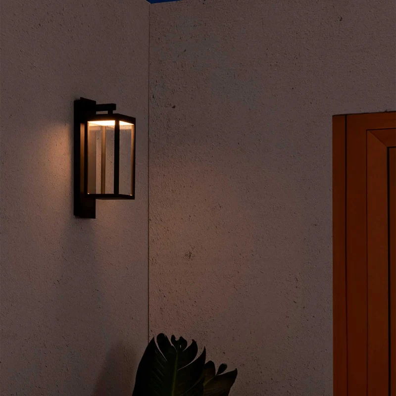Kerala - Applique murale LED d’extérieur en acier et verre, style contemporain