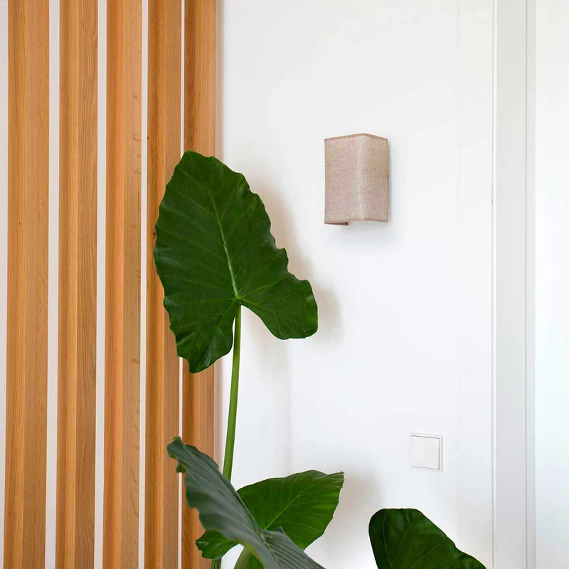 Otton - Applique murale verticale étroite en jute, style bohème
