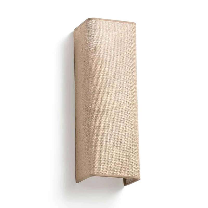 Otton - Applique murale verticale étroite en jute, style bohème