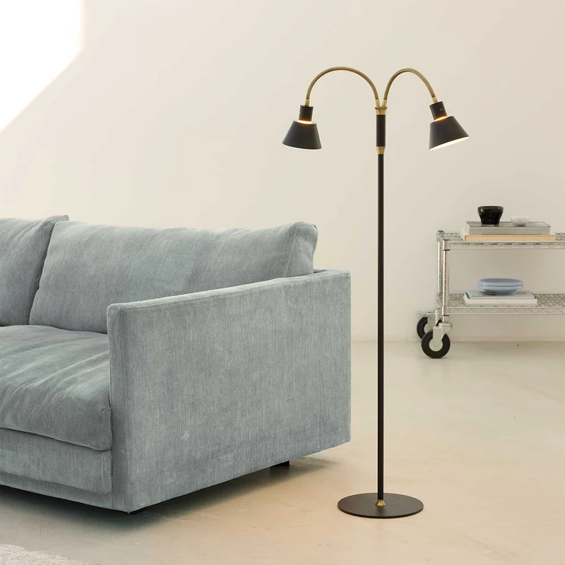 Space - Lampadaire LED en métal, style vintage et industriel
