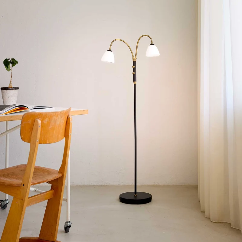 Lucid - Lampadaire LED en métal, style vintage et industriel