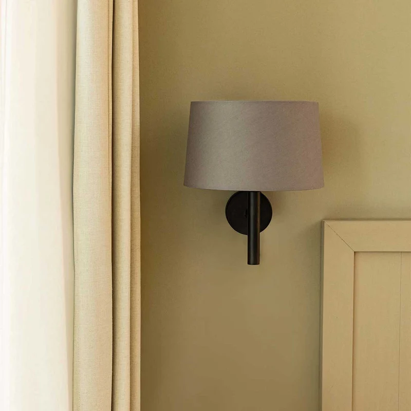 Windsor - Applique murale avec liseuse en acier et tissu, style moderne