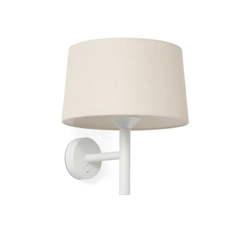 Windsor - Applique murale avec liseuse en acier et tissu, style moderne