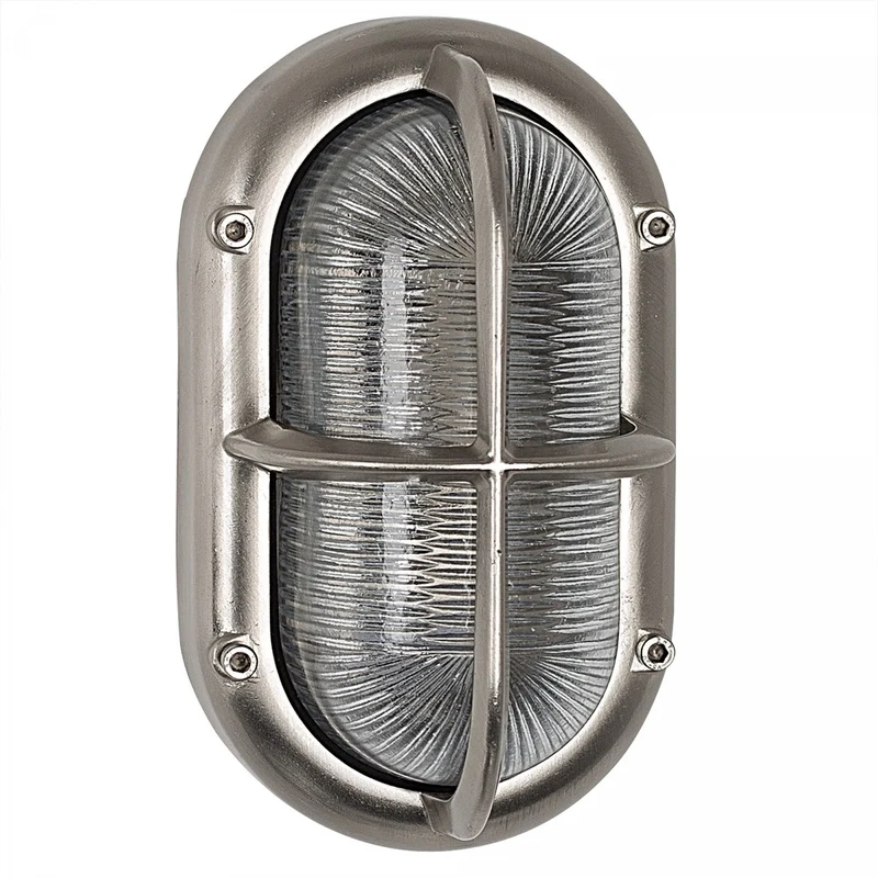 Casa Padrino Jugendstil Schiffslampe 12 x 12 x H. 20 cm - Nickel - Nostalgische Wetterfeste Außenleuchte