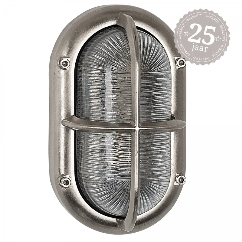 Casa Padrino Jugendstil Schiffslampe 12 x 12 x H. 20 cm - Nickel - Nostalgische Wetterfeste Außenleuchte