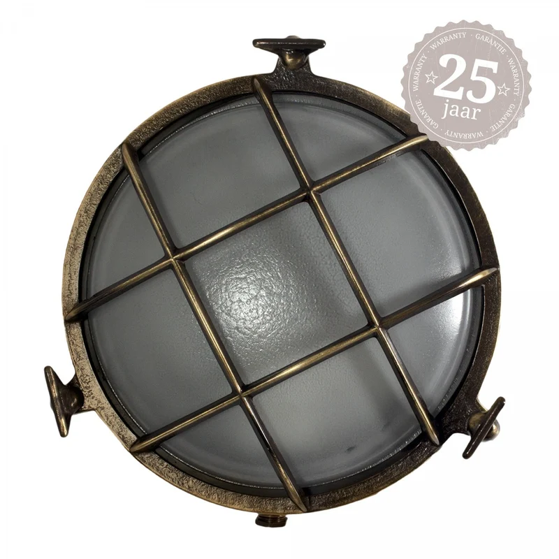 Casa Padrino Jugendstil Schiffslampe 23 x 10 x H. 23 cm - Bronze - Nostalgische Wetterfeste Außenleuchte