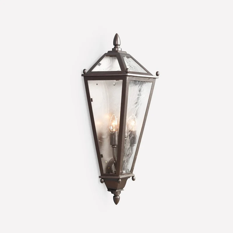 Casa Padrino Luxus Außen Laterne Bronze B. 36 x H. 71 cm - Handgefertigte Laterne aus Schmiedeeisen in sechseckiger Form - Luxus Kollektion - Edel & Prunkvoll