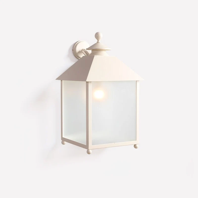 Casa Padrino Luxus Außen Laterne Weiß B. 34 x H. 62.5 cm - Handgefertigte Laterne aus Schmiedeeisen - Luxus Kollektion - Edel & Prunkvoll