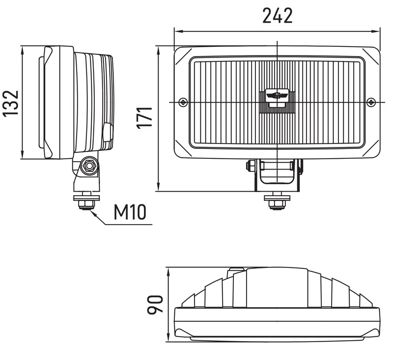 SIM 3225 Fendinebbia rettangolare / Copertura blu inclusa