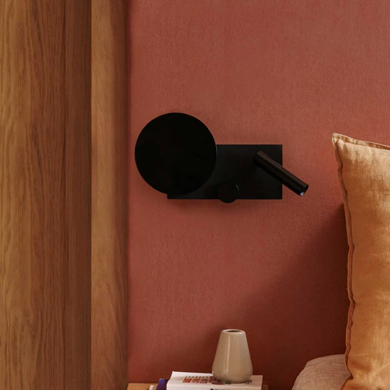 Klee - Applique murale LED avec liseuse en acier, style contemporain